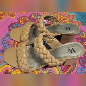 Worthington Tan Braided Block Heel Sandals